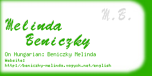 melinda beniczky business card